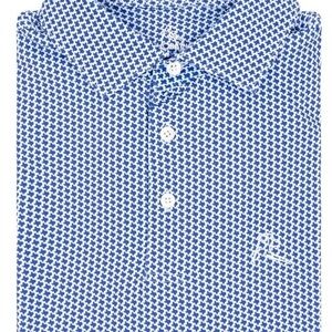 Rhoback Men's Performance Polo Don't Mess With Texas Size XL Ocean Blue EUC